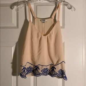 Peach & royal blue cropped tank